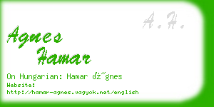 agnes hamar business card